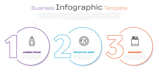 Set line Bottle for cleaning agent, Washer and . Business infographic template. Vector
