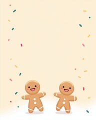 Obraz premium Gingerbread characters with sprinkles