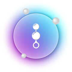 White Anal beads icon isolated on white background. Anal balls sign. Fetish accessory. Sex toy for men and woman. Blue and purple gradient circle background. Vector