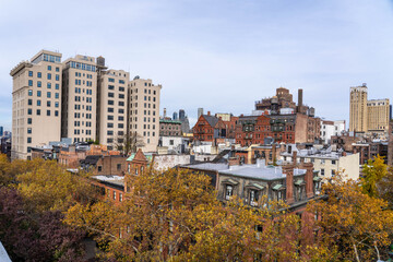 Obraz premium Historic Buildings and Fall Colors in Brooklyn Heights New York City
