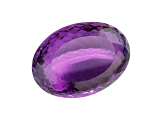 A vivid amethyst gemstone with a cushion cut, showcasing a rich purple shade and gleaming facets. Perfect for luxurious jewelry with stunning clarity.