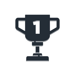 Black Award cup icon isolated on white background. Winner trophy symbol. Championship or competition trophy. Sports achievement sign. Vector