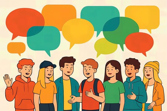 Flar vector teen communication, mock up mockup speech bubbles 