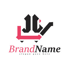 Abstract geometric shapes with text logo