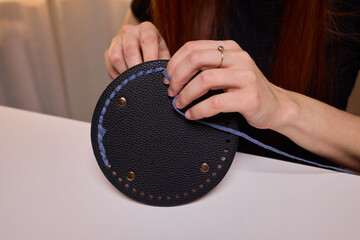 Crochet workshop scene, Artisan at work with yarn, Cozy crafting space with textured handmade...