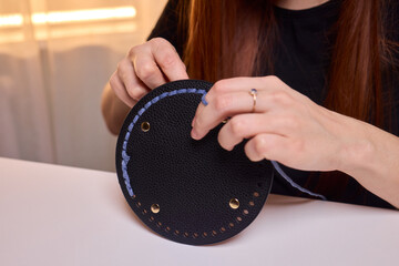 Crochet workshop scene, Artisan at work with yarn, Cozy crafting space with textured handmade...