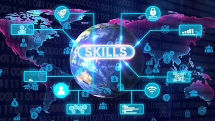 Global skills and technology network concept with earth - Powered by Adobe