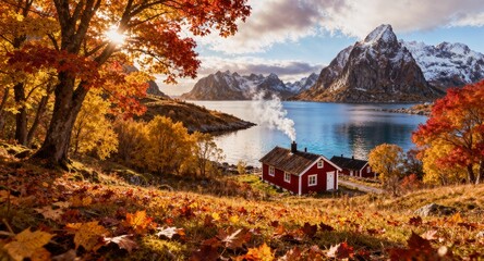 A high-quality and breathtaking view of the Lofoten Islands landscape in Norway