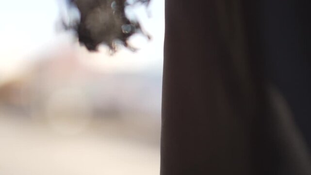 A detailed macro shot of black braided threads, with a shallow depth of field. The image has a mysterious, abstract mood. Perfect for backgrounds or conceptual designs.