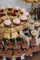 Delicious dessert buffet table for celebration
