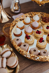 Elegant dessert buffet serving sweet pastries