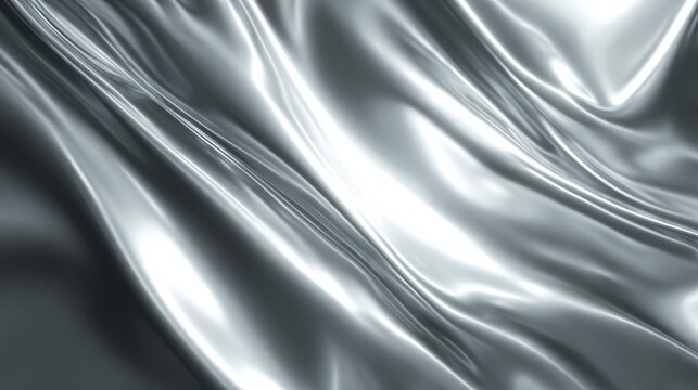 Elegant silver fabric texture with flowing waves, ideal for modern backgrounds and stylish designs that evoke luxury and sophistication in your projects