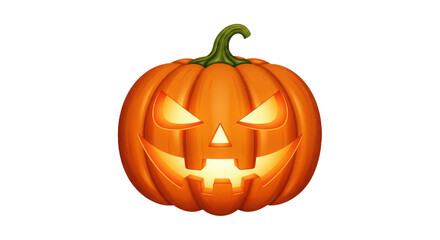 Jack-o'-lantern with glowing carved face for halloween celebration