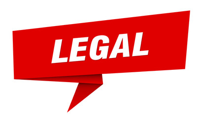 legal banner. legal speech bubble, label, sticker, sign template