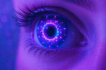 Close-up of futuristic iris