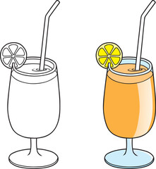 Orange juice vector illustration isolated on white background