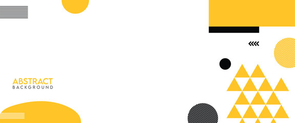 Yellow Black Geometric Abstract – Modern Shapes and Pattern Design on White Background