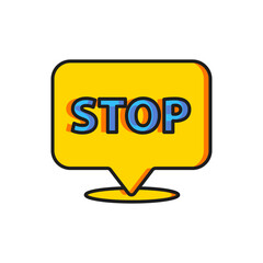 Color Protest icon isolated on white background. Meeting, protester, picket, speech, banner, protest placard, petition, leader, leaflet. Flat filled outline style with shadow. Vector