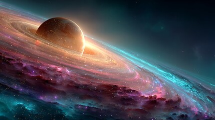 Beautiful galaxy planet landscape view high resolution picture