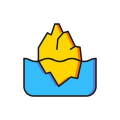 Color Iceberg icon isolated on white background. Flat filled outline style with shadow. Vector