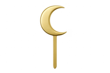 Golden crescent moon islamic ramadan cake topper