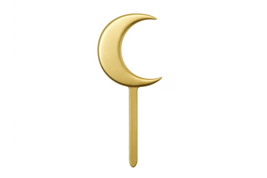 Golden crescent moon islamic ramadan cake topper - Powered by Adobe
