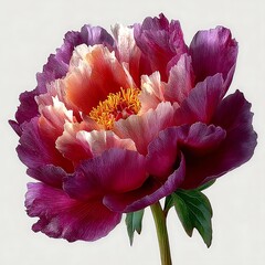 Beautiful pink peony flower in full bloom high resolution picture