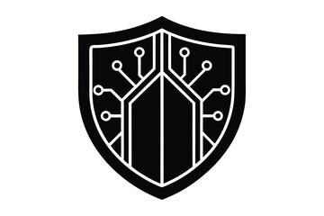 Fototapeta premium data shield vector icon silhouette