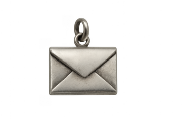 Silver envelope charm representing mail and communication