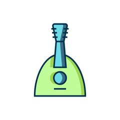 Filled outline Musical instrument balalaika icon isolated on white background. Flat filled outline style with shadow. Vector