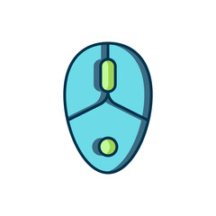 Filled outline Computer mouse gaming icon isolated on white background. Optical with wheel symbol. Flat filled outline style with shadow. Vector