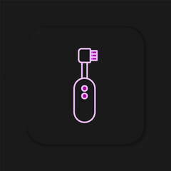 Filled outline Electric toothbrush icon isolated on black background. Flat filled outline style with shadow. Vector