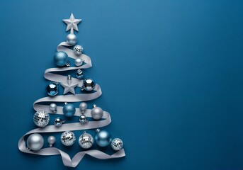 christmas tree with blue background