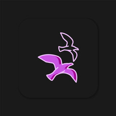 Filled outline Bird seagull icon isolated on black background. Flat filled outline style with shadow. Vector