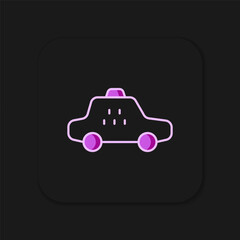 Filled outline Taxi car icon isolated on black background. Flat filled outline style with shadow. Vector
