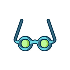 Filled outline Glasses icon isolated on white background. Eyeglass frame symbol. Flat filled outline style with shadow. Vector