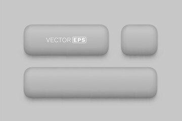 Set of style UI elements. Modern soft 3D buttons.