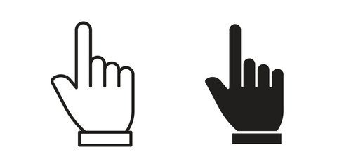 Obraz premium Cursor icons in outline, flat style. Vector EPS