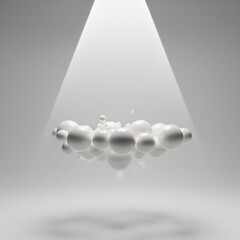 White Spheres Illuminated by a Bright Spotlight