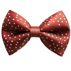 red bow ties with white polka dots isolated on a transparent background