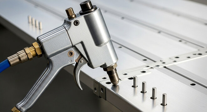 Pneumatic Tool In A Metal Workshop