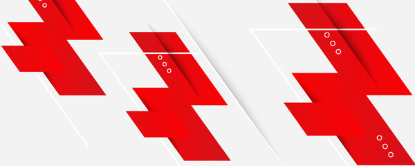 Obraz premium Abstract red and white banner design vector, dynamic sporty horizontal background template for media promotion or web banner