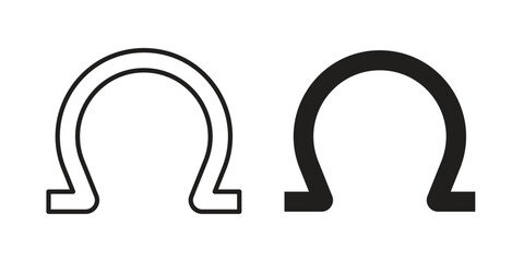 Horseshoe icons in outline, flat style. Vector EPS