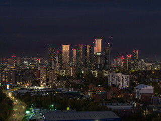 Manchester's skyline at night