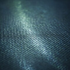 Close-Up of Metallic Mesh Texture with Green Light