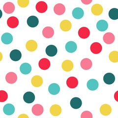 Seamless Colorful Polka Dots Pattern