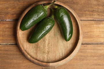 green chili peppers top view