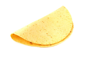 cheese tortilla on a white background