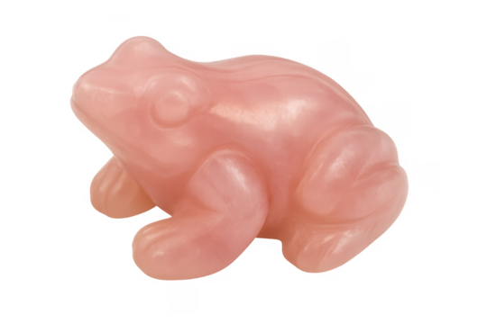 Pink frog amphibian figurine sculpture on transparent background
