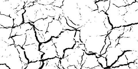 cracks on transparent background. cracks texture for design. cracked concrete wall covered with gray cement texture as background, vector grunge cracked texture style with cracked texture